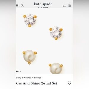 NWT Kate Spade Rise & Shine two stud earring set. Comes in original packaging